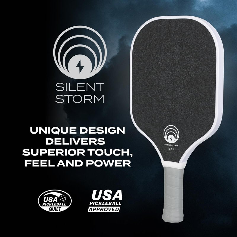 OWL Sport SILENT STORM Pickleball Paddle, 100% USAPA Tournament & League Approved, Max Control Play 16 MM Core, Patented High Performance Surface, Over 50% Noise Reduction, for All Skill Levels