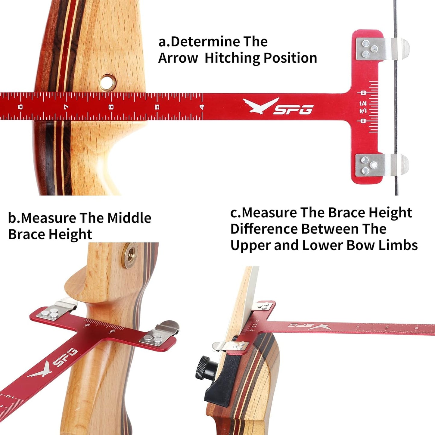 SOPOGER Archery Bow Square - T Shape Ruler Measurement Tool Kit for Recurve & Compound Bows