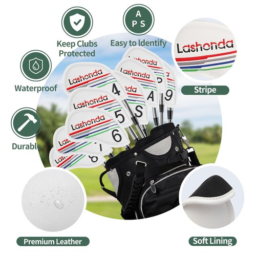 Lashonda Iron Golf Headcovers｜Premium Club Head Covers｜Lightweight Waterproof & Dustproof｜Reinforced Durable Design｜Non-Slip Buckle（Compatible with Iron Sets）