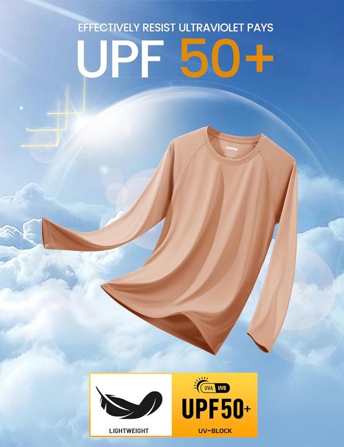 MAGCOMSEN Men's Athletic Long Sleeve Shirt - UPF 50+ UV Sun Protection for Hiking & Running