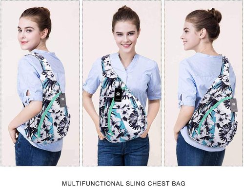 HUA ANGEL Crossbody Sling Bag - Lightweight Waterproof Chest Bag for Travel & Hiking