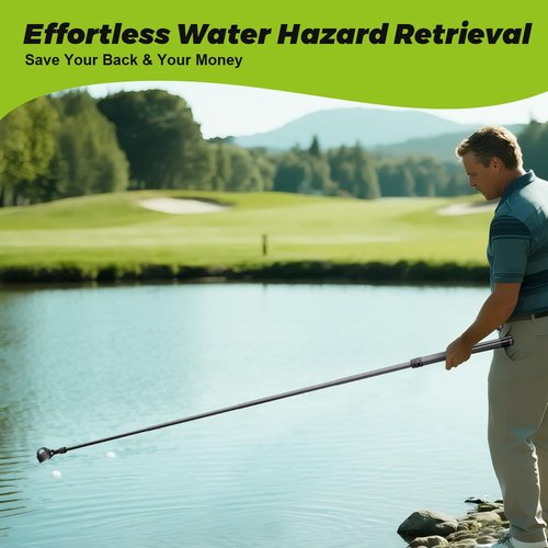 SevnElk 9Ft Golf Ball Retriever Telescopic, Carbon Fiber Golf Ball Picker Upper for Water, Lightweight & Durable Golf Ball Grabber with 2 Claw Sucker Tool, Golf Accessories Gifts for Men Women