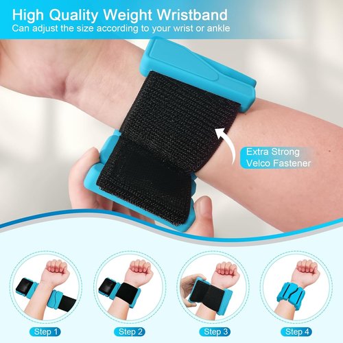 ADLIFE Adjustable Wrist And Ankle Weights - 2 Lbs Set For Home Gym, Yoga, Pilates, Running