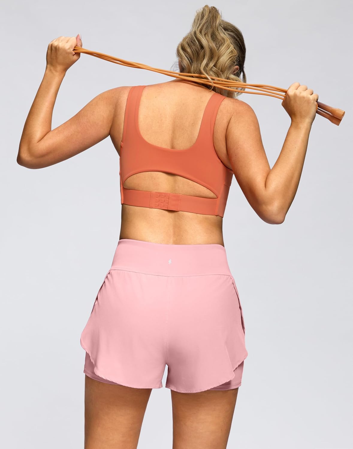 Skiennix Women's 2-in-1 Running Shorts - High Waisted Lightweight Athletic Gym Shorts with Pockets