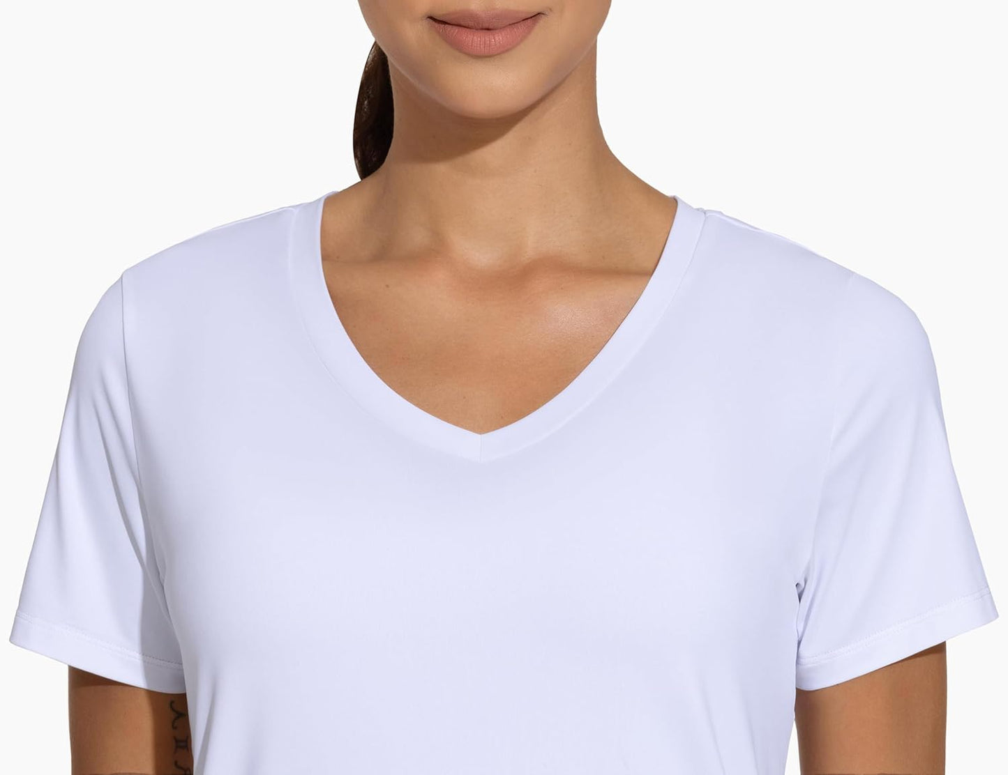 The Gym People Women's V-Neck Workout Shirts - Breathable Short Sleeve Yoga Tees | Athletic Fit