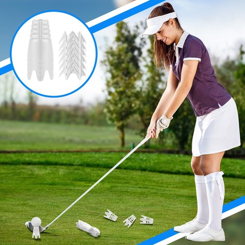 Honoson 30 Pieces Golf Simulator Tees for Home Outdoor Indoor Golf Tees Simulator Plastic Practice Training for Winter Turf and Driving Range, 15 Tall and 15 Small (White)