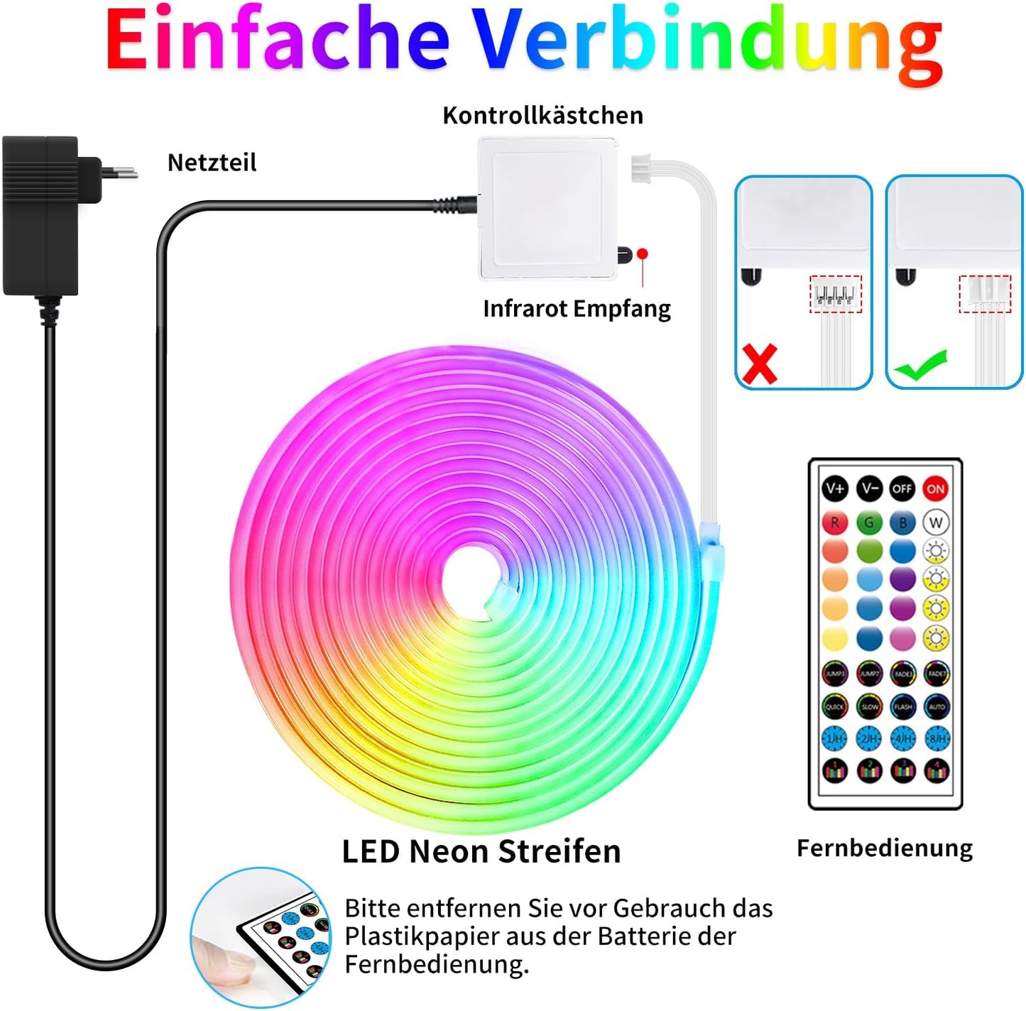 50ft RGB LED Neon Rope Lights with Remote & APP Control - Waterproof Flexible Strip for Bedroom & Outdoor Décor