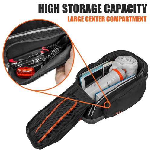 Ibera Bike Bag Commuter 17L - Clip-On Bike Rack Bag with Shoulder Strap - Hard Base, Reflective Trim & Taillight Compatible - Bicycle Bag for Daily Use & Commute - PAKRAK ONLY FOR IBERA RACKS