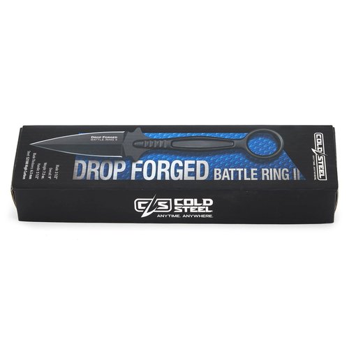 Cold Steel Drop Forged Battle Ring 2 3.5" 52100 High-Carbon Steel Fixed Blade EDC Tactical Hunting Utility Knife w/ 5.5" Ergonomic Handle, Internal Guard, Resistant Secure-Ex Sheath