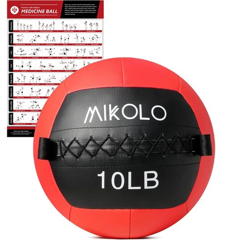 Mikolo Medicine Ball, Wall Ball,Soft Medicine Ball Set,Slam Ball for Core Training, Strength Workouts -Multi-Weight 10lbs 20lbs Exercise Balls for Home Gym, Functional Fitness (10LB)
