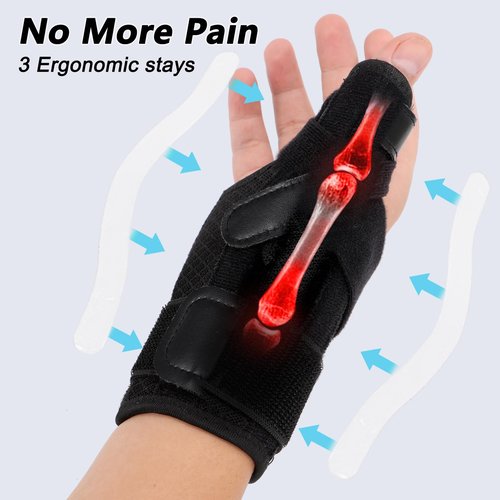 Alcpash Thumb Brace Right Hand or Left Hand for Arthritis Pain and Support 2 Pcs, Adjustable Trigger Thumb Splint Support for De Quervains Tenosynovitis CMC Sprains (Black M)