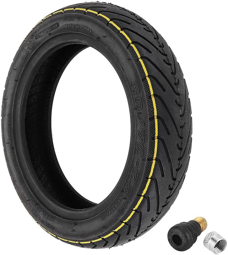 YBang 60/70-6.5 tubeless tire with valve for Segway Ninebot Max G30 / G30P / G30LP electric scooter solid rubber tires 10-inch anti-slip explosion-proof tires (1 Pce)