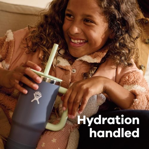 Hydro Flask Kids 24 Oz Insulated Travel Tumbler - Handle, Lid & Straw in Coconut Cream