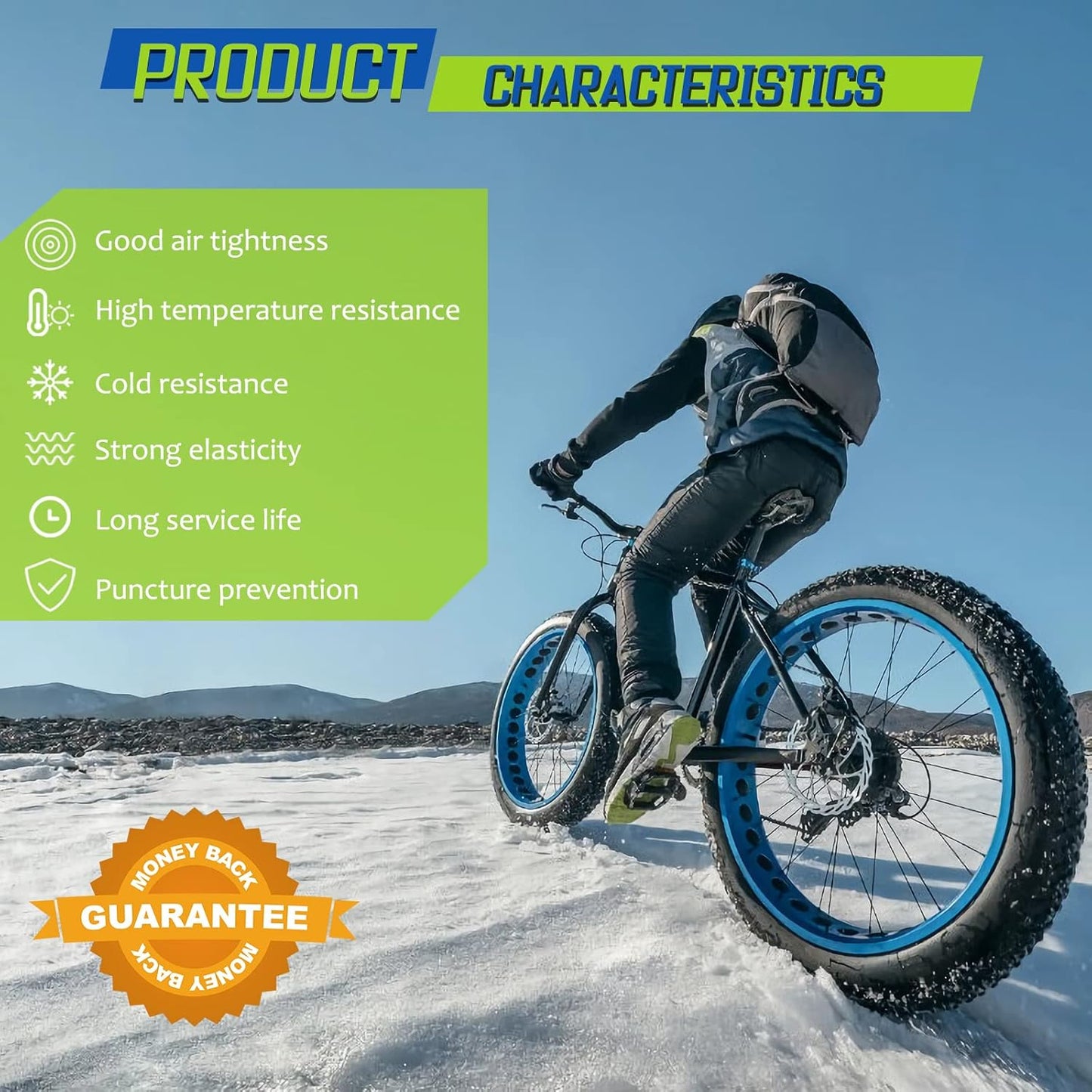 Skiennix Fat Bike Tube - Premium Butyl Rubber with AV 32mm Schrader Valve - 20"/26" Sizes Available