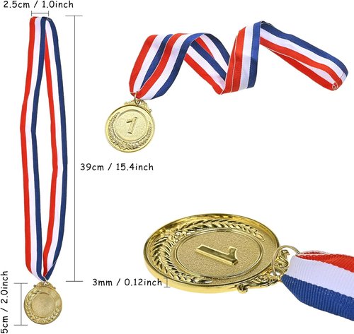 GOLDGE 18 Award Medals - Perfect for Sports, Competitions & Events - 2 Inches | Set of 18 in Gold, Silver & Bronze
