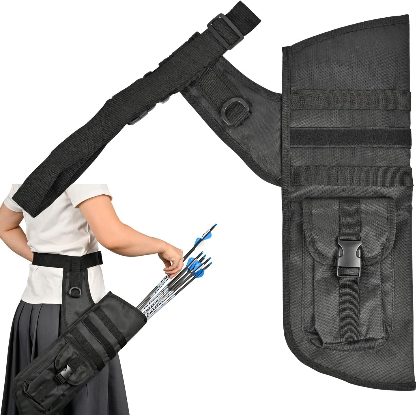 SPG Hip Quivers - Molle System Arrow Quiver with Adjustable Waist Belt for Archery Practice