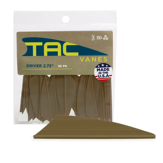 TAC Vanes 2.75" Driver Arrow Vanes | Archery Fletching for Compound & Crossbow | Durable, Lightweight, High Accuracy, OD Green 36 Pack