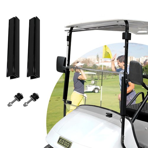 HANGKUNNEE Golf Cart Windshield EZGO TXT Windshield Fits 2014-Up EZGO TXT Golf Cart Prevent UV Ray and Foldable Clear EZ GO Windshield