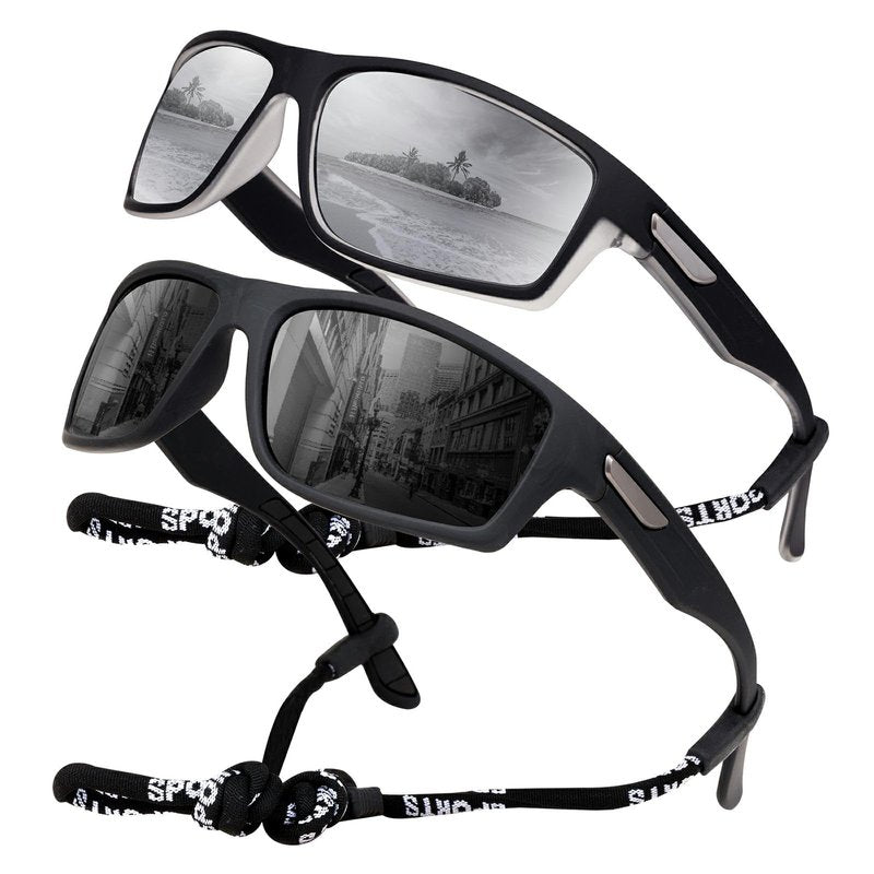 SKYWAY Polarized Sports Sunglasses for Men Women UV400 Wrap Around Sports Glasses for Running Cycling Baseball