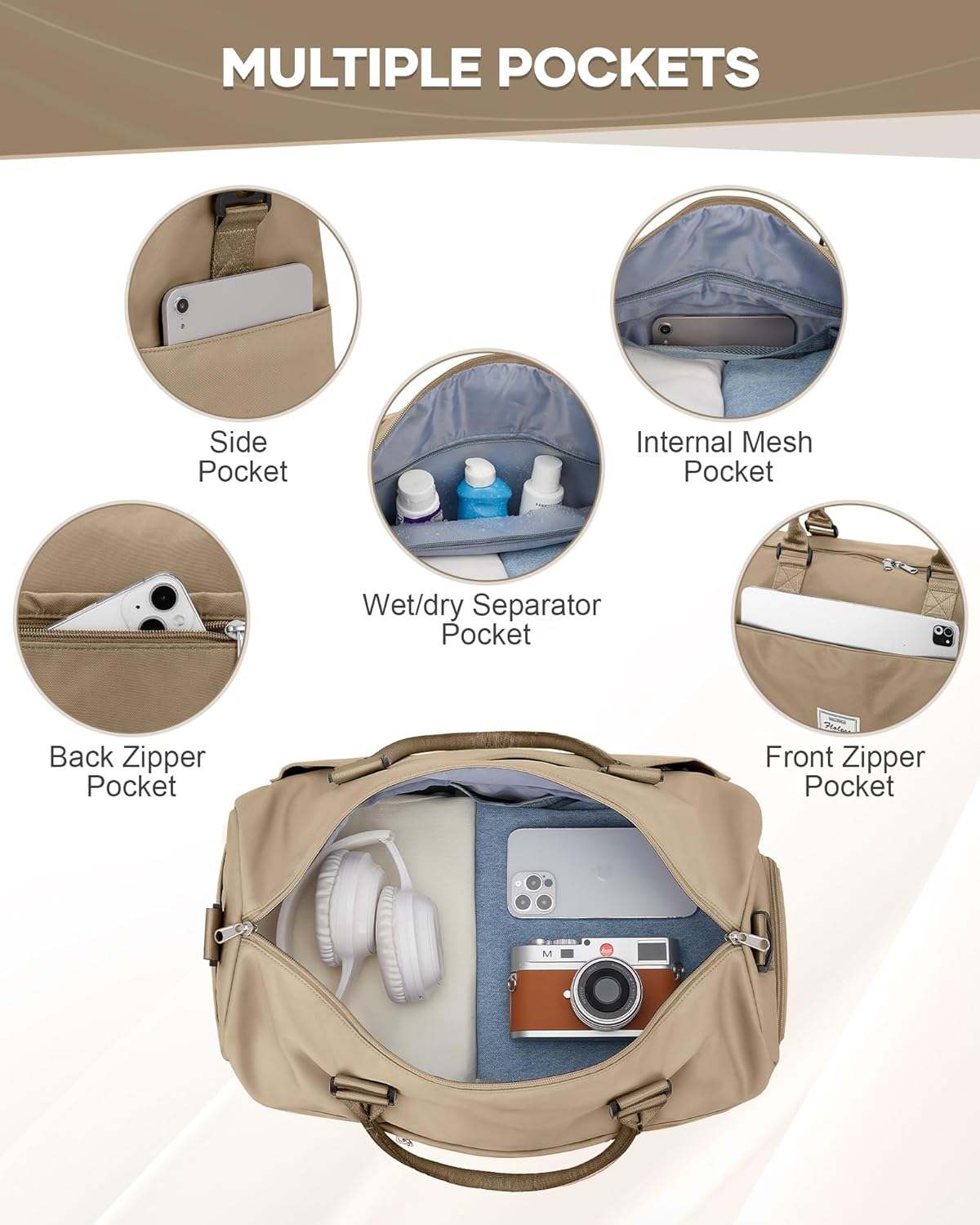 Skiennix Women's Gym Bag - Stylish Travel Duffel Tote for Weekend & Overnight Use