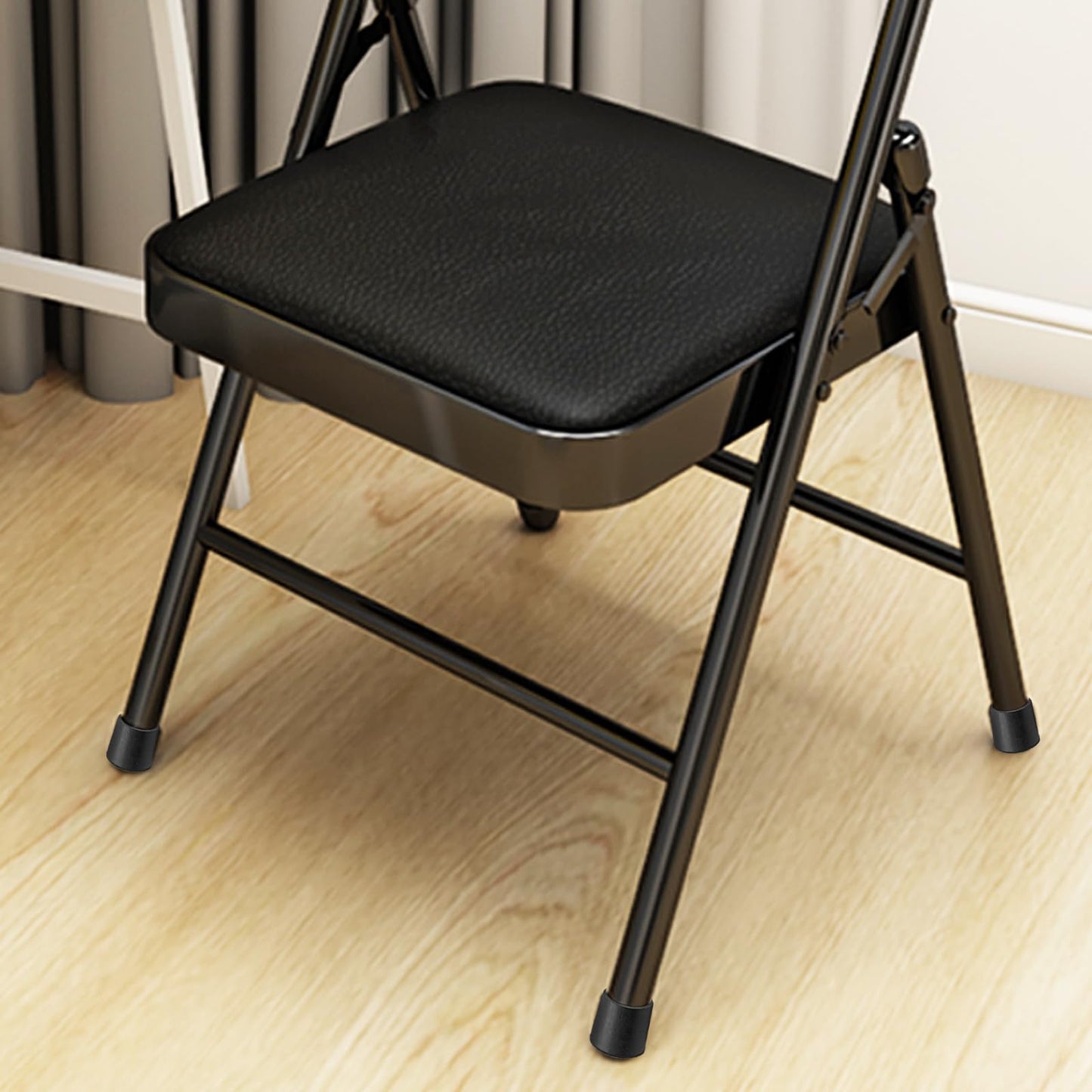 Piutouyar Round PVC Rubber Furniture Covers, 35mm / 1-3/8 Inches Table Chair Leg Tip Protectors, Non-Slip End Cap for Protect Surfaces, Black (16Pcs)