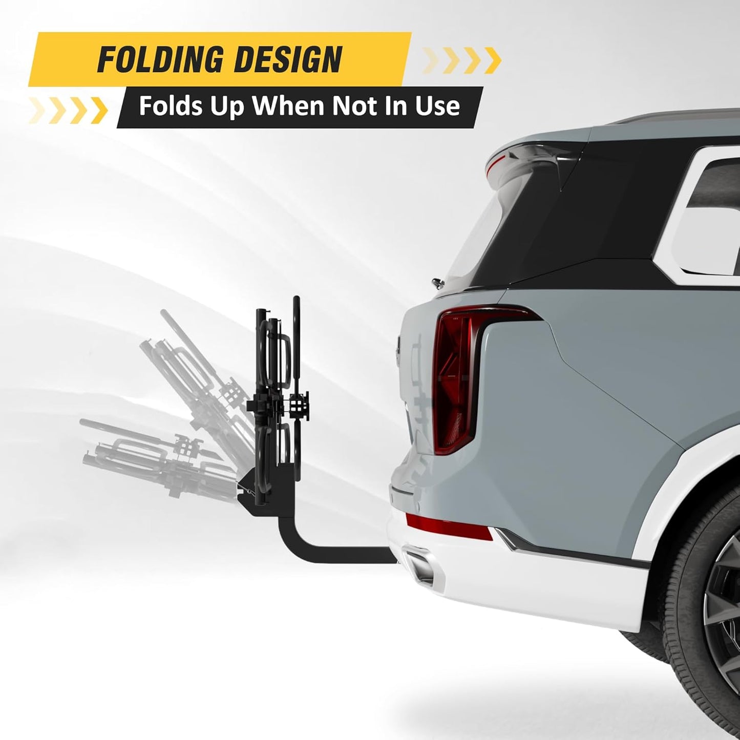 Skiennix Hitch Bike Rack - Wobble-Free Smart Tilting Design | 2-Bike Capacity, 200 lbs, Fits Standard & Fat Tire E-Bikes