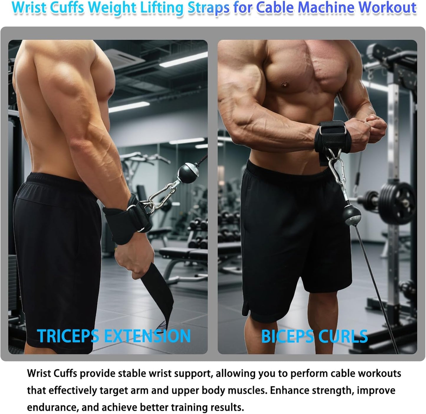 Skiennix Non-Slip Weightlifting Straps - Double D-Ring Wrist Cuffs for Deadlifts & Pull-Ups