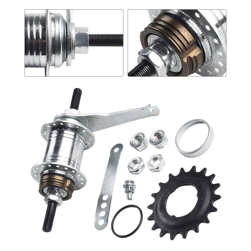 Coaster Brake Hub/Bike Brake Rear Hub, 36 Hole Coaster Brake Back Pedal Rear Hub Freewheel Bike Fixed Accessory Adapter
