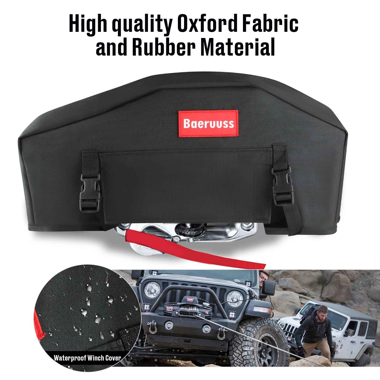 Winch Cover,Heavy Duty UV-resistant Waterproof Winch Protective Cover for Electric Winches 8000-12000 lbs up to 13500 lbs,Indoor/Outdoor Winch Accessories