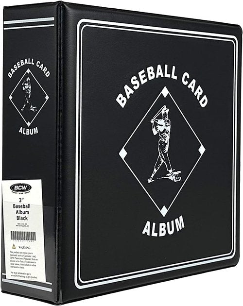 BCW Supplies 3" Baseball Album - Black | Premium Durable Binder for 90 Cards | Heavy-Duty D-Ring for Lasting Protection