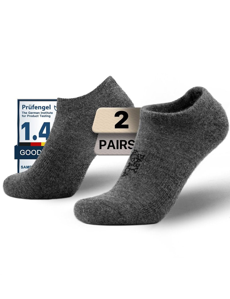 Juclise Alpaca Wool Any Season No Show Midweight Merino Outdoors Socks Men&Women Moisture Wicking Hiking Cushioned Breathable (US, Alpha, X-Large, Regular, Regular, Dark Grey)