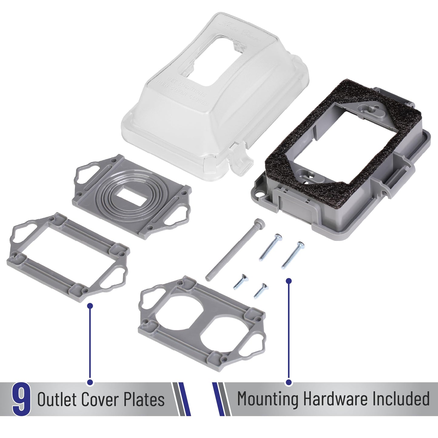 Bates- Weatherproof Electrical Outlet Cover, 3 Pack, 1-Gang, Outdoor Outlet Cover Weatherproof