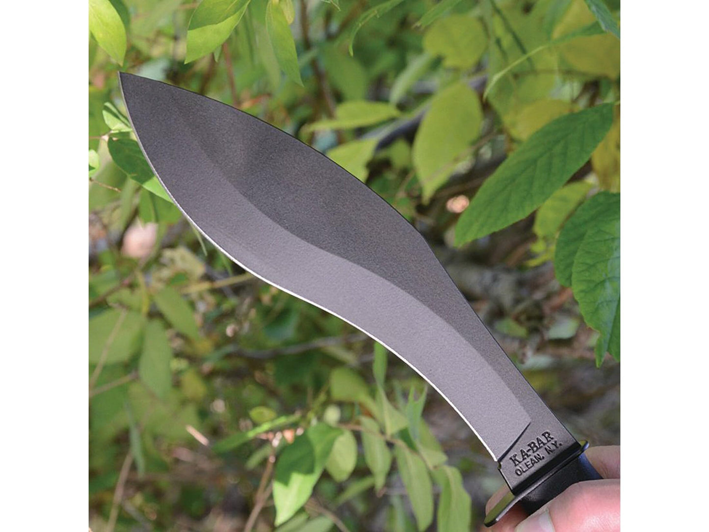 KA-BAR Combat Fixed Blade Knife 8.5" Kukri 1095 Cro-Van Black Powder Coat Blade Kraton Handle Black