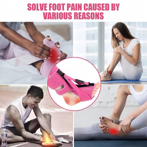 CQSMY Plantar Fasciitis Night Splint for Women & Men - Planters Facetious Relief, Upgraded Brace with 3-Point Support for Foot Drop & Achilles Tendonitis (Pink)