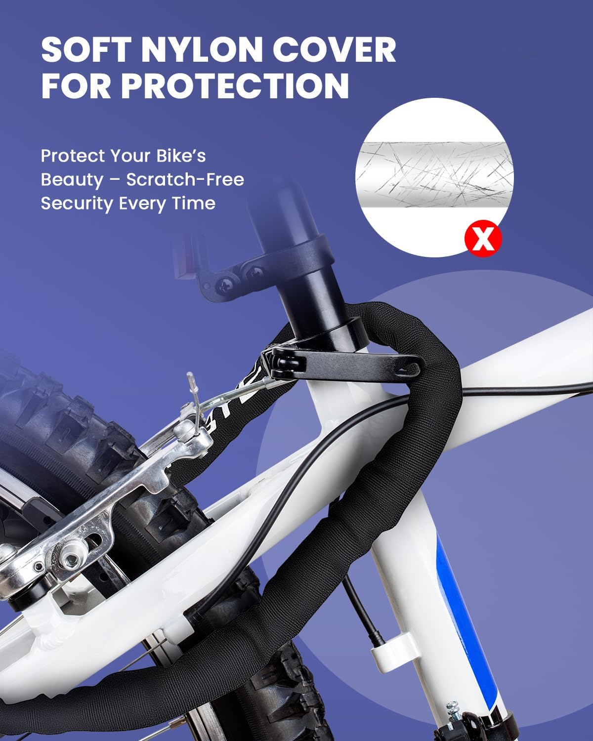 ONVIAN Heavy Duty Bike Lock - 5 Digit Combination, 3.2Ft Long Chain for High Security | Ideal for Ebikes, Scooters, and More
