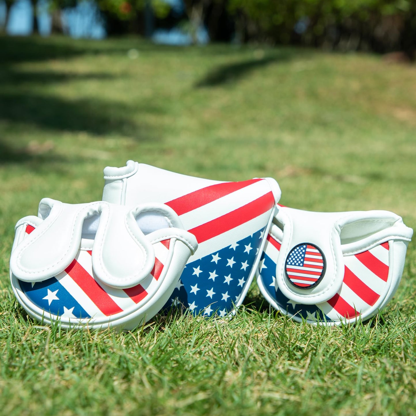 USA Mallet Putter Cover Headcover Magnetic Golf Head Covers Headcovers Club Protective Equipment - Center Shafted Golf Mallet Putter Headcover Mangetic