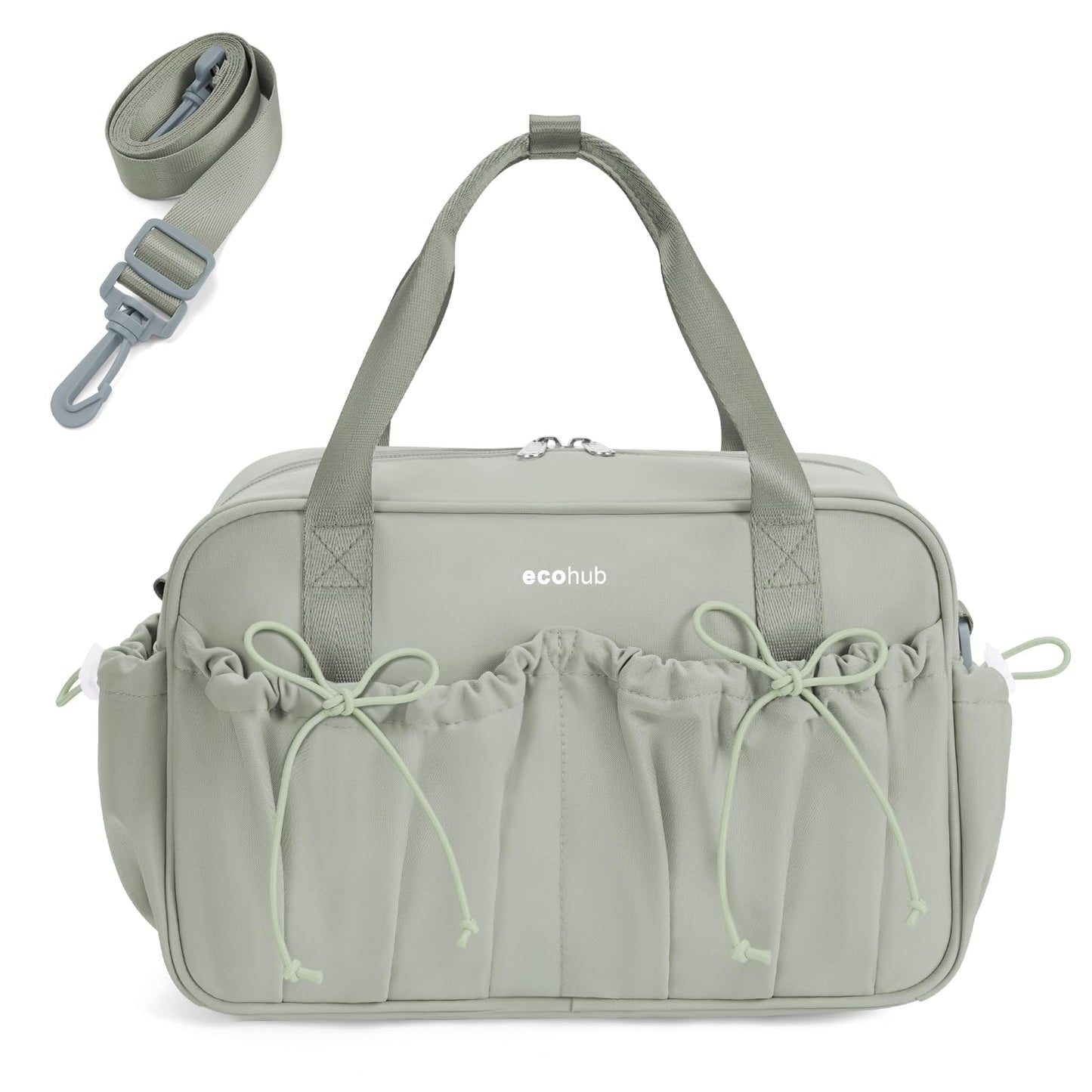 ECOHUB Small Gym Bag for Women, Mini Gym Duffle Bag with Wet Compartment, Bowknot Sports Bag, Cute Gym Tote Bag Dance Yoga Workout Travel Bags Green