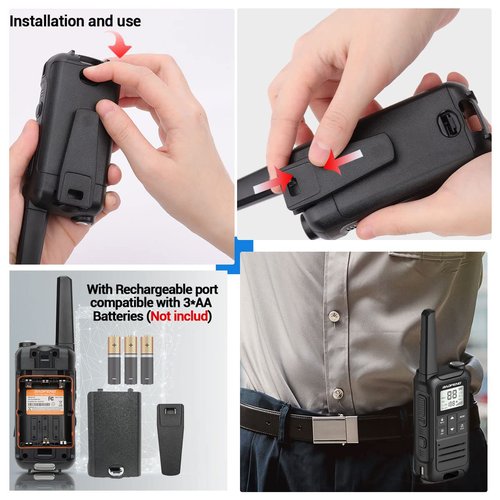 Walkie Talkies Long Range Rechargeable Walkie Talkie for Adults, Baofeng F22 FRS Radio Walky Talky Family Walkie-Talkie with Flashlight 1400 mAh Battery USB Charger for Camping Trip 2Pack