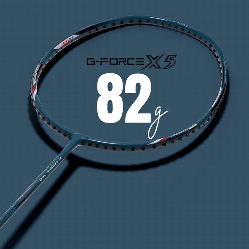 Li-Ning G-Force X5 Carbon Fibre Badminton Racket with Free Full Cover(82 Grams, 28 Lbs) (Cool Grey::White)