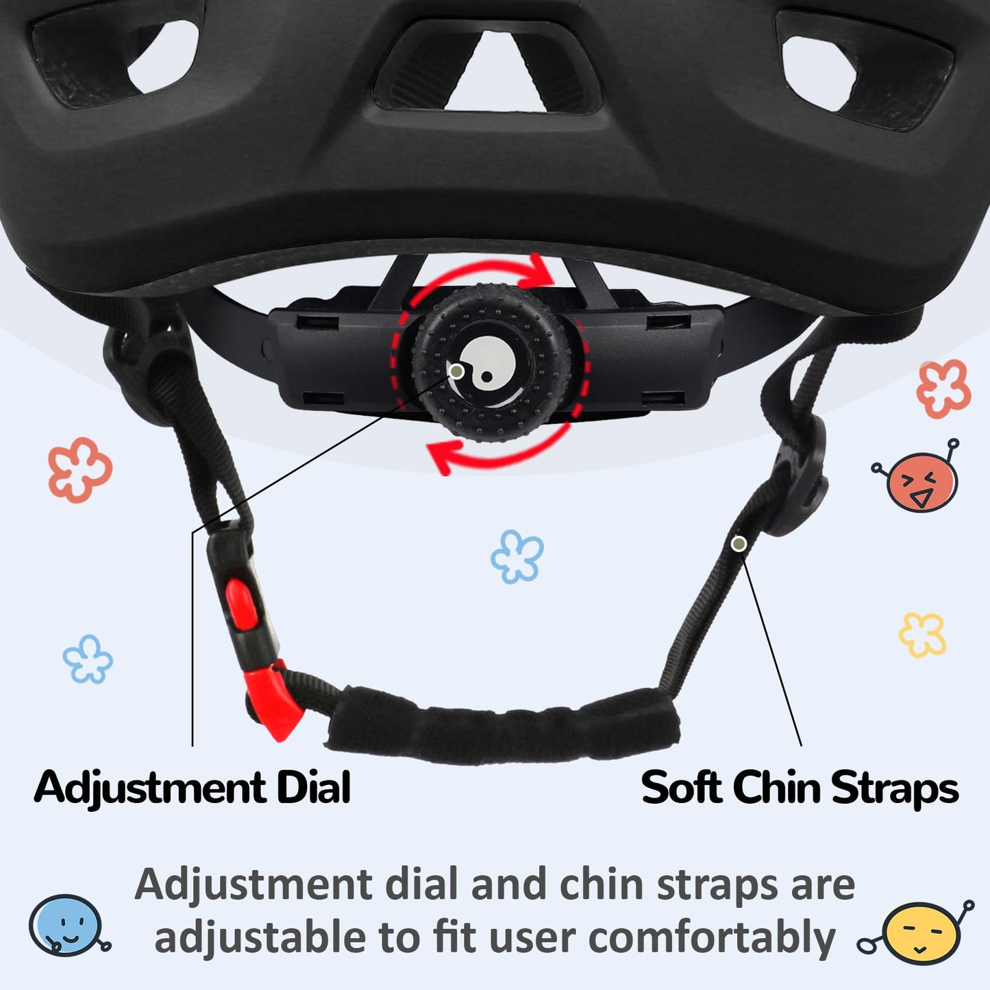 Toddler/Kids Bike Helmet, Adjustable and Multi-Sport, from Infant to Schoolchild, 2 Sizes (Black)