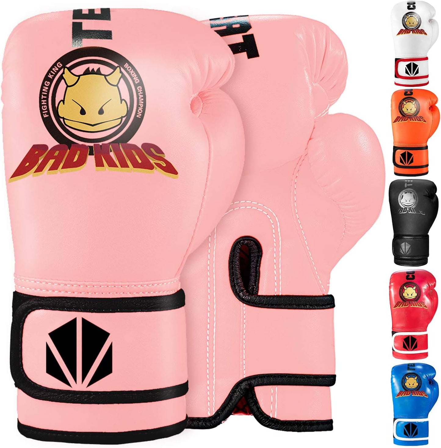 TEKXYZ Kids Boxing Gloves - Durable Synthetic Leather Training Gloves for Ages 3-12 | Vivid Colors