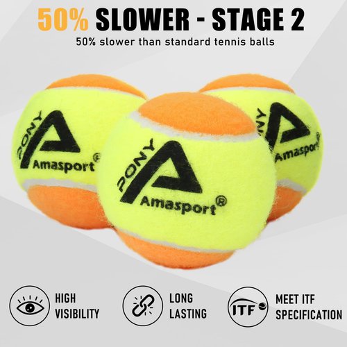 LITIAN 12 Pack Practice Tennis Balls – 50% Slower Orange Tennis Balls for Beginners – Extra Soft, Low Bounce – Great for Dog Play & Outdoor Practice