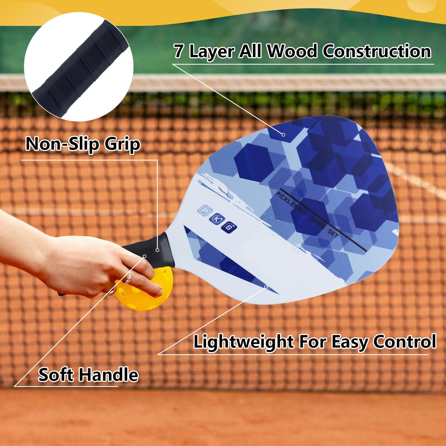 ZHUOKECE Outdoor Portable Volleyball and Badminton Net Combo Set, Official Size 5 Volleyballs Pickleball and Badminton Set for Backyard Games (Blue+Green)