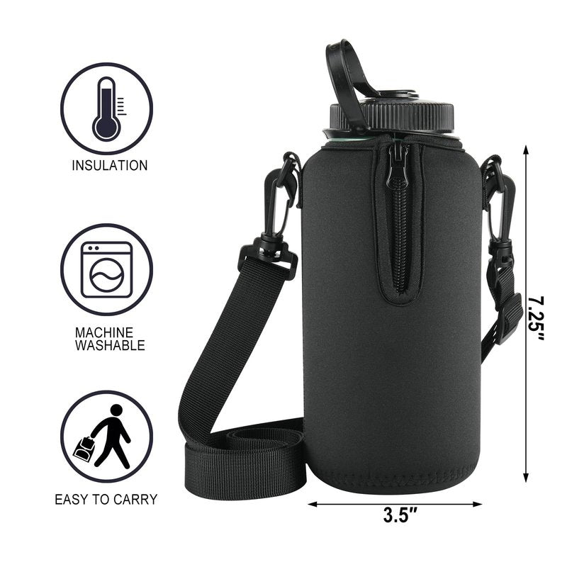 Beautyflier 2pcs Neoprene Sleeve for Nalgene Water Bottles, Compatible with Nalgene 32 oz Wide Mouth Water Bottles, Prevents Condensation, Insulates Beverages Bottle Carrier for Backpack, Hiking, Gym