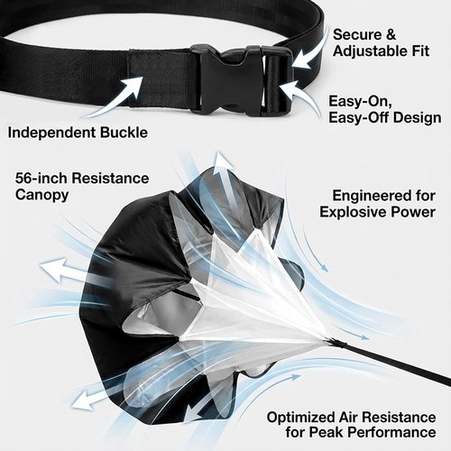 MAQIHAN Running Parachute - 56-Inch Adjustable Speed Trainer for Agility & Sprinting