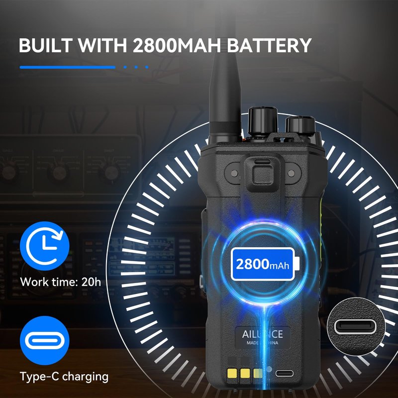 Retevis Ailunce HA1UV Ham Radio, IP67 Waterproof, Long Range Dual Band Handheld Two Way Radio for Beginners, with NOAA Weather Alert & SOS, 2800mAh USB C Charging, Chirp, for Outdoor Emergency