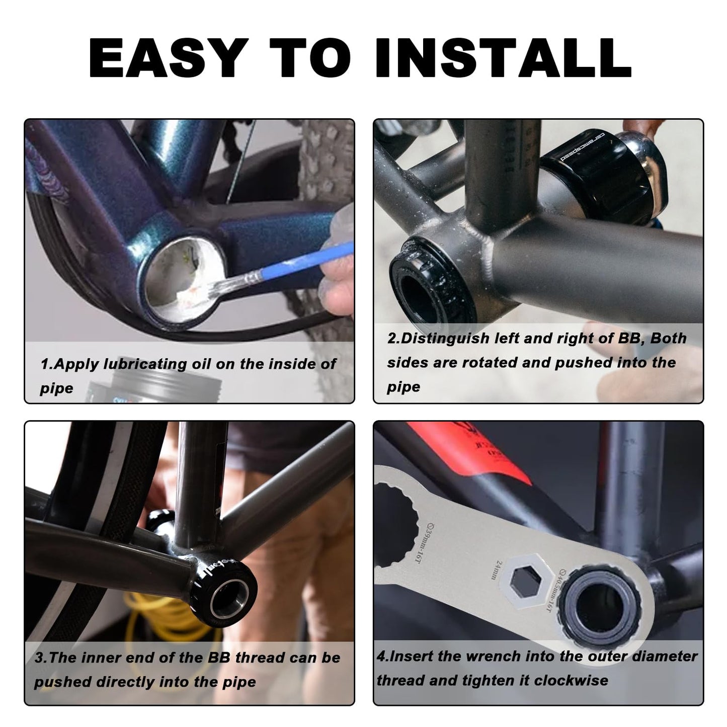 Utoolmart Multi - function Bottom Bracket Wrench, Stainless Steel Bottom Bracket Removal Install Wrench, Suitable for BB wrench 39 40.5 44mm outer diameter, 16 Notch