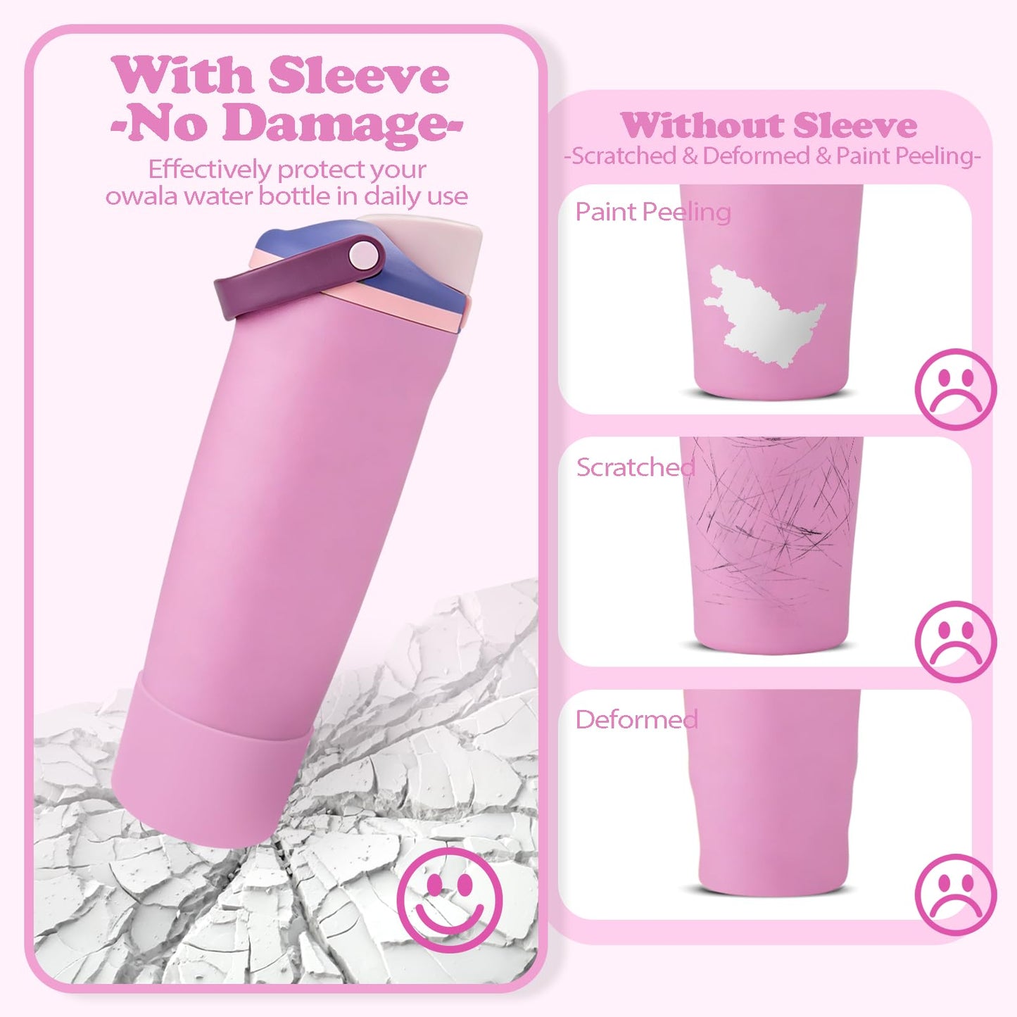 Kaitiaki Silicone Boot for Owala 30oz & 40oz FreeSip Sway Bottles & Tumblers - Non-Slip, Scratch-Resistant, Stability Enhancer, Available in 12 Colors (Pretty in Purple)
