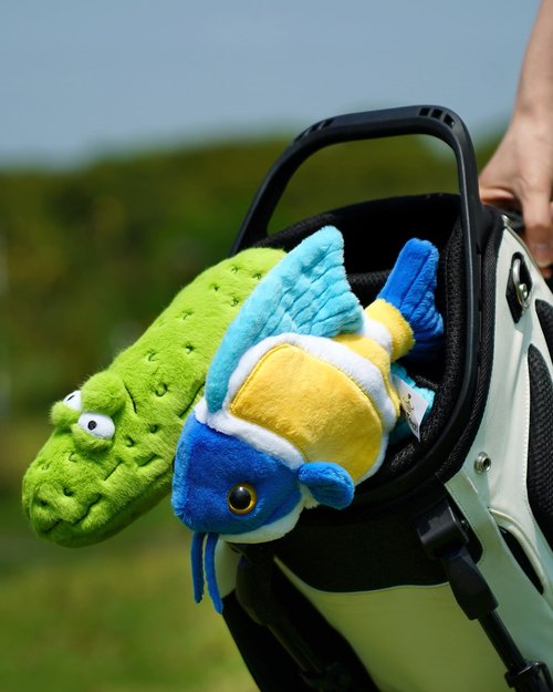 Big Teeth Golf Angelfish Putter Cover, Soft Blade Putter Cover, Plush Funny Putter Head Covers, for Blade Mallet and Hybridds Clubs, Drawstring Closure