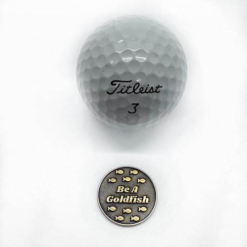 Full Metal Markers Be a Goldfish Magnetic Metal Golf Ball Marker with Hat Clip for Men and Women - Unique Marker for Putting Green - Golf Accessories - 1 Ball Marker + 1 Hat Clip